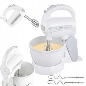 Miksery - Mikser Ręczny Z Misą Obrotową 3L Robot Kuchenny 600W Turbo 4 Końcówki Camry - miniaturka - grafika 1