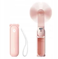 Gadżety USB - Mini wentylator Jisulife Handheld Fan Life8 przenośny wiatraczek USB z funkcją powerbanka 2000mAh i latarką - różowy - miniaturka - grafika 1
