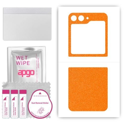 folia naklejka skórka strukturalna na TYŁ do Samsung Galaxy Z Flip5 Retro - Pomarańczowy Pastel Matowy - apgo SKINS