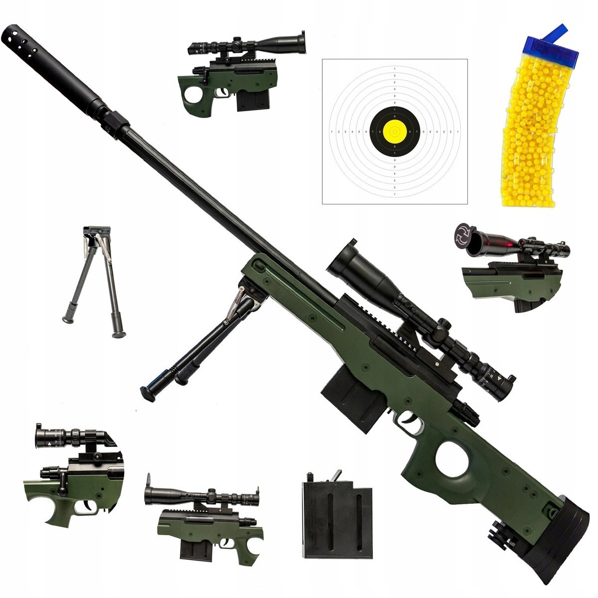 Karabin Snajperski Pistolet Na Kulki 108Cm Luneta +Y Kulki Plastikowe