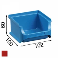 Szafy i regały magazynowe - Allit Pojemniki z tworzywa sztucznego - 102x100x60 mm, czerwone 456201 - miniaturka - grafika 1