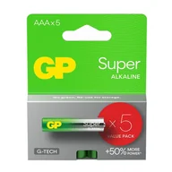 Baterie i akcesoria - Bateria alkaliczna AAA/LR03 GP ReCyko Super Alkaline G-TECH - 5 sztuk - miniaturka - grafika 1
