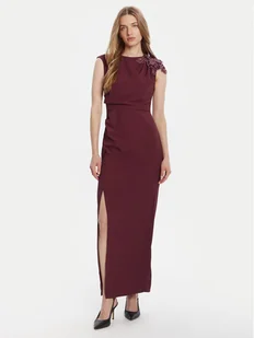 Rinascimento Sukienka wieczorowa CFC0020094002 Bordowy Slim Fit - Sukienki - miniaturka - grafika 1
