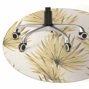 Mata pod krzesło do biura Liście tropikalne fi100 cm - Podnóżki, podpórki, podkładki - miniaturka - grafika 1