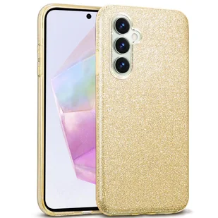 Etui na telefon komórkowy Samsung Galaxy A55 5G brokatowe etui ochronne TPU, złote - Etui i futerały do telefonów - miniaturka - grafika 1