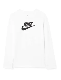 Nike Bluza chłopięca G NSW Ls Tee Basic Futura, biały/czarny, 7 Lata CZ1260 - Bluzy dla chłopców - miniaturka - grafika 1