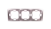 Wyłączniki światła i elektryczne - Kontakt Simon Ramka potrójna SIMON BASIC stal inox - miniaturka - grafika 1