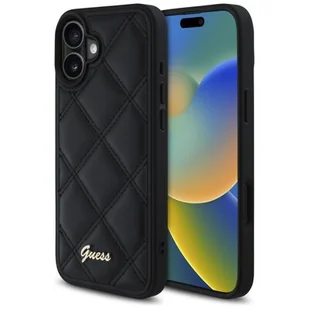 Guess GUHCP16SPSQSQSK iPhone 16 6.1" czarny/black hardcase Quiled Metal Logo - Etui i futerały do telefonów Guess GUHCP16SPSQSQSK iPhone 16 6.1" czarny/black hardcase Quiled Metal Logo - Etui i futerały do telefonów - miniaturka - grafika 1
