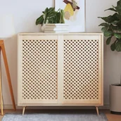 Pozostałe meble ogrodowe - vidaXL Drzwiczki do szafki, z kratką, 2 szt., 59,5x99 cm, sosnowe - miniaturka - grafika 1