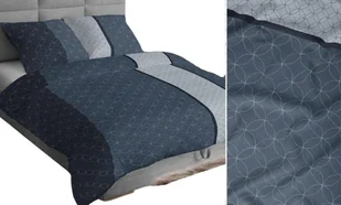 Poszewka 40x40 granatowa niebieska ciemna szara geometria paski bawełna Max - Poszewki na poduszki - miniaturka - grafika 1