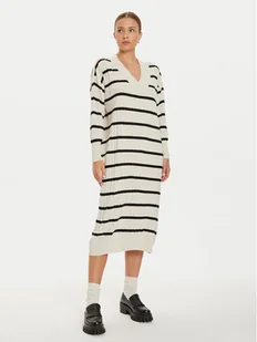 ONLY Sukienka dzianinowa New Tessa 15236372 Beżowy Relaxed Fit - Sukienki - miniaturka - grafika 1