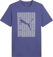 Koszulki męskie - Koszulka męska Puma Graphics Wording Tee niebieska 684825 46 M - miniaturka - grafika 1