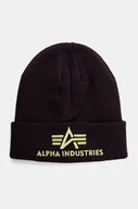 Czapki damskie - Alpha Industries czapka kolor bordowy z cienkiej dzianiny - miniaturka - grafika 1