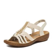 Sandały damskie - Sandały Rieker CEO-60806-80 Écru - miniaturka - grafika 1