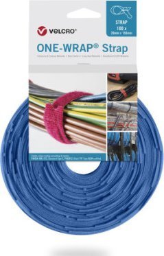 VELCRO One Wrap 13 mm x 200 mm, 100 sztuk, niebieska