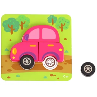 WOOPIE GREEN Układanka Drewniana Klocki Pojazdy Montessori FSC - Układanki dla dzieci - miniaturka - grafika 7