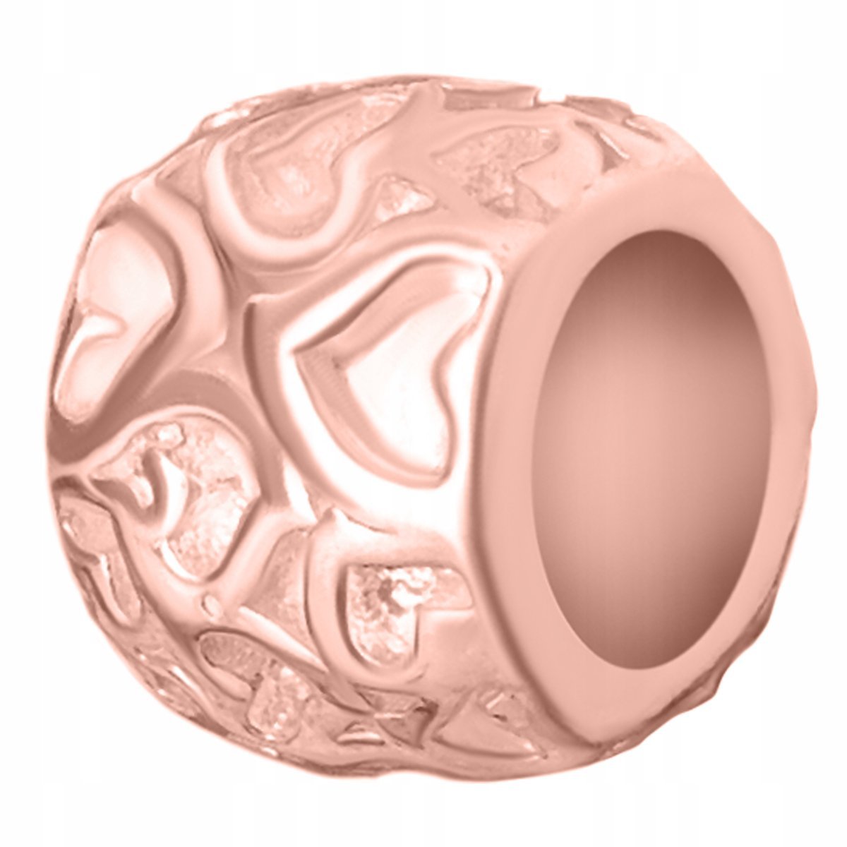 Charms Pozłacany Serca Serduszka Koralik z Sercami Serce Heart SREBRO 925