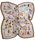 Apaszki i szaliki damskie - Delikatna kolorowa chusta apaszka Koty Kotki - miniaturka - grafika 1