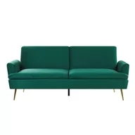 Sofy i kanapy - Sofa rozkładana welurowa zielona VETTRE - miniaturka - grafika 1