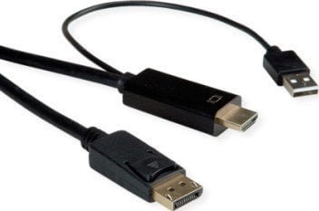 Kabel Roline ROLINE Kabel HDMI UltraHDTV - DisplayPort, M/M, czarny, 1 m