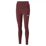 Legginsy - PUMA Damskie legginsy Power Deco Glam, oberżyna, XS, bakłażan, XS - miniaturka - grafika 1
