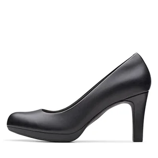 Clarks Damskie czółenka Adriel Viola z zamkniętymi palcami, Czarna skóra, 39.5 EU - Czółenka - miniaturka - grafika 1