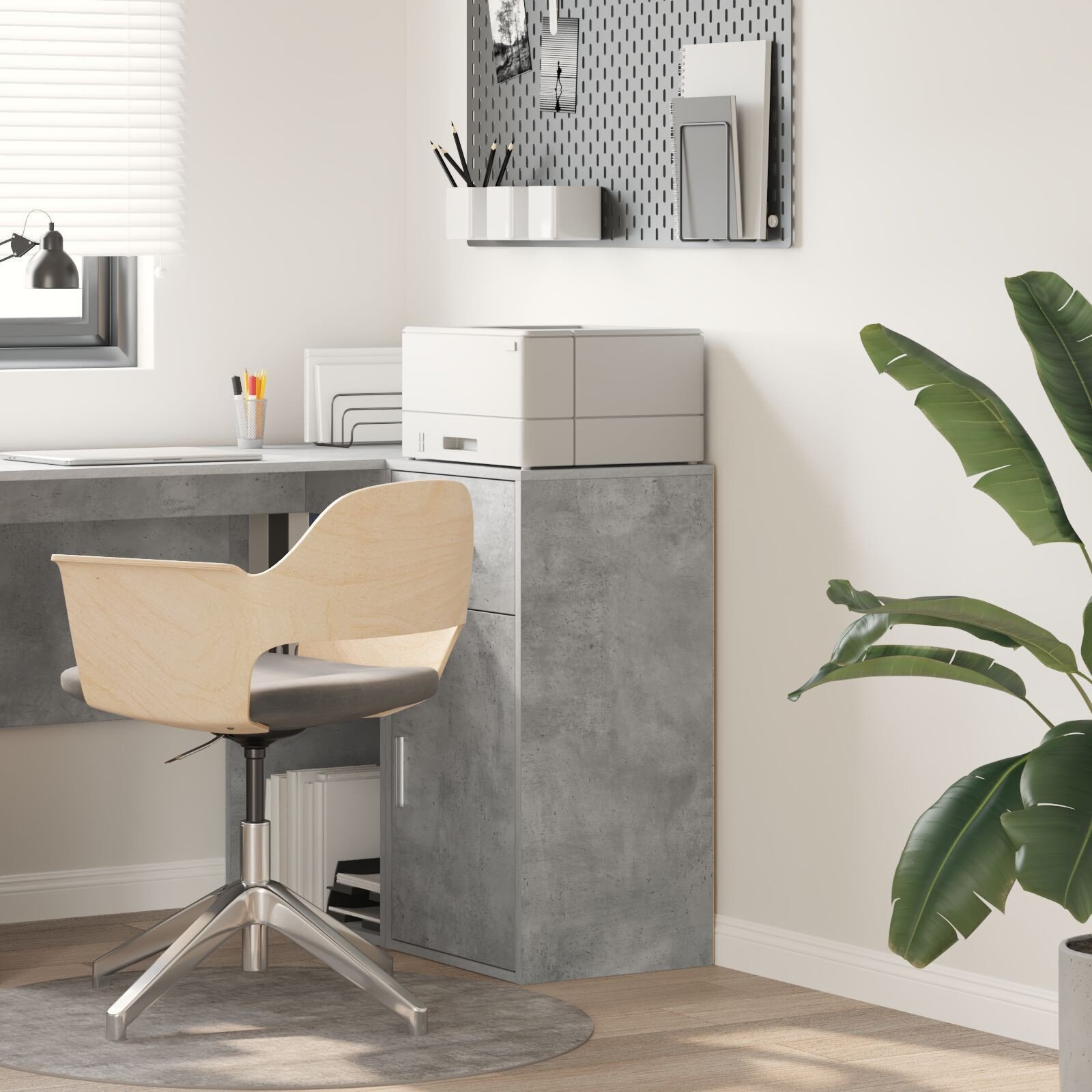 vidaXL szary stół do przechowywania Szary beton