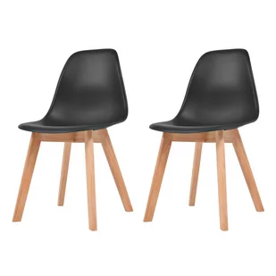 vidaXL Krzesła do jadalni, 2 sztuki, czarne - Krzesła - miniaturka - grafika 1