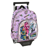 Plecaki szkolne i tornistry - Plecak szkolny na kółkach Monster High Best boos fioletowy 28 x 34 x 10 cm - miniaturka - grafika 1