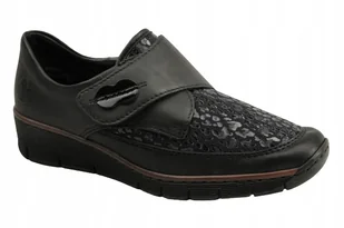 Półbuty Damskie Rieker 537C0-00 38 Czarne - Buty sportowe damskie - miniaturka - grafika 1