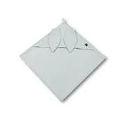 Pozostałe akcesoria do kąpieli i SPA - Bomix Okrycie kąpielowe z kapturkiem 100x100cm szare - miniaturka - grafika 1