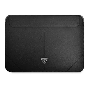 Guess Sleeve GUCS16PSATLK 16" czarny /black Saffiano Triangle Logo GUE001822-0 - Torby na laptopy - miniaturka - grafika 2