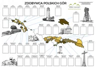 Mapy i plansze edukacyjne - Mapa plakat góry zdobywca polskich gór korona odznaka turystyczny prezent - miniaturka - grafika 1