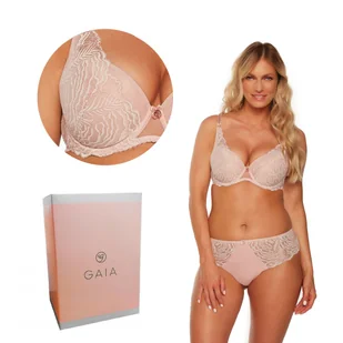 Biustonosz z koronką Push Up Abigail 1226 różowy  70E - Biustonosze - miniaturka - grafika 1