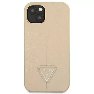 Guess Etui GUHCP14MPSATLE do Apple iPhone 14 Plus 6,7" beżowy/beige hardcase SaffianoTriangle Logo - Etui i futerały do telefonów - miniaturka - grafika 3