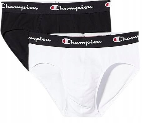 Champion Bokserki Męskie Bawełniane Czarne I Białe Z Logo 2 Pack Xl Kwa