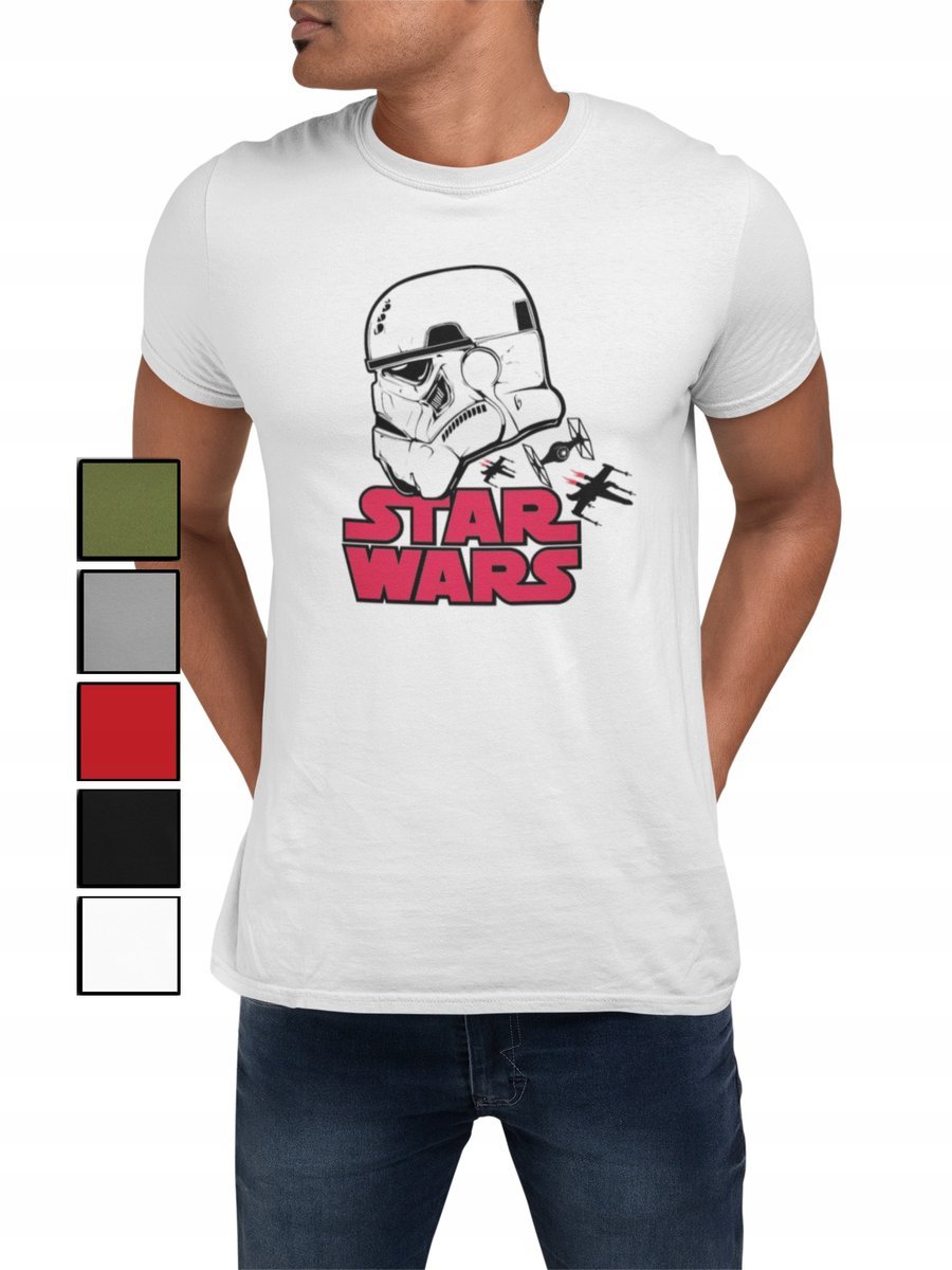 KOSZULKA T-SHIRT MĘSKA Z NADRUKIEM STAR WARS LORD NAPIS YODA - L