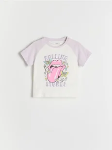 Reserved - T-shirt ROLLING STONES - złamana biel - Bluzki dla niemowląt - miniaturka - grafika 1