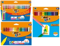 Przybory szkolne - Pakiet Flamastry Kid Couleur Fluo, Kredki Kids Tropicolors, Kredki świecowe Plastidecor Torba prezentowa gratis - artykuł papierniczy - miniaturka - grafika 1