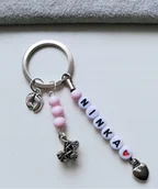 Breloki - Różowy Brelok Breloczek Do Kluczy Wózek Stopy Imię - miniaturka - grafika 1