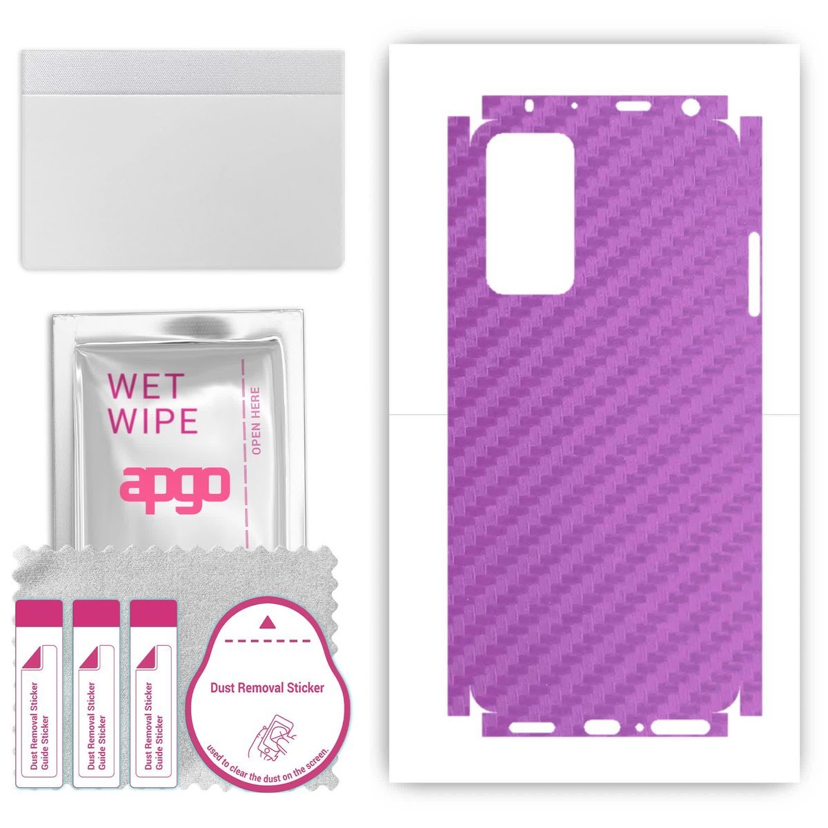 Folia naklejka skórka strukturalna na TYŁ+BOKI do Xiaomi Redmi Note 12 Pro 4G - Carbon Fioletowy - apgo SKINS