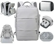 Plecak Do Samolotu Turystyczny Bagaż Kabinowy Na Laptopa Szary Wodoodporny