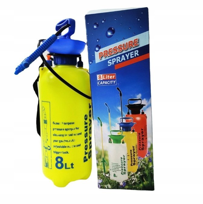 opryskiwacz ogrodowy na ramię 8 l 55x17 cm ŻÓŁTY SRX-107