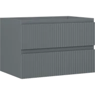 Szafki łazienkowe - Mexen Rivel szafka łazienkowa podumywalkowa 70 cm, 2 szuflady, ryflowana , grafit mat - 91A20-07047-2-BFF66 - miniaturka - grafika 1