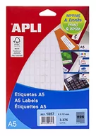 Etykiety do drukarek - Apli Labels A5 Print & Write 8 x 12 mm białe 3825pieza (S) – samoprzylepne etykiety (białe, A5, 12 mm, 8 mm, 190 x 125 x 6 mm, 3825 sztuk (S)) - miniaturka - grafika 1