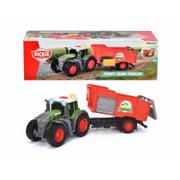 Samochody i pojazdy dla dzieci - DICKIE Farm Traktor z przyczepą 26 cm 373-4001 - miniaturka - grafika 1