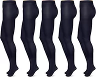 Rajstopy - FM London Damskie rajstopy Collants 40 deniers (lot de 5), granatowy, XL - miniaturka - grafika 1