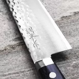 Kunio Masutani VG-10 Hammered Blue Damascus Nóż Santoku 17 cm - Noże kuchenne - miniaturka - grafika 3