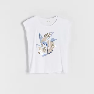 Reserved - T-shirt kimono - Biały - Koszulki i topy damskie - miniaturka - grafika 1
