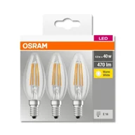 Żarówki LED - Osram Żarówka LED filament E14 4W, ciepła biel, 3 szt. - miniaturka - grafika 1